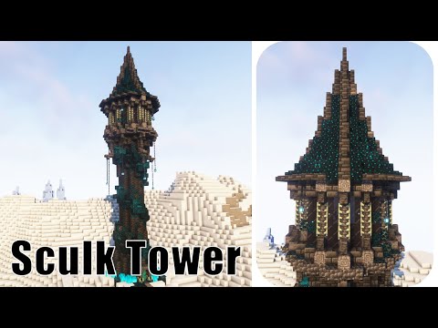 Minecraft Fantasy Sculk Tower | Deep Dark Wizard Tower Build Tutorial