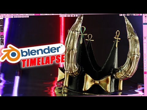 BLENDER 2.91 TIMELAPSE - CREATING A CROWN! - Modeling & Texturing