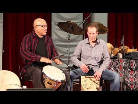 Hakim Ludin & Claudio Spieler soundcheck on Djembe and Cajon