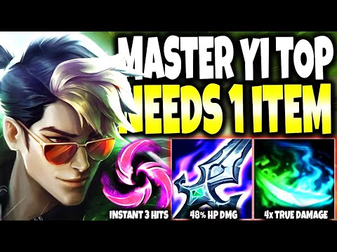 Master Yi Top needs only 1 ITEM TO KILL ALL ~ 48% HP DMG & 4x TRUE DMG 🔥 LoL Master Yi s12 Gameplay