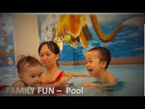 FAMILY FUN - Playtime in the Pool Family Fun | Kids Playing Shool Bus Lego in the Water by HT BabyTV Video