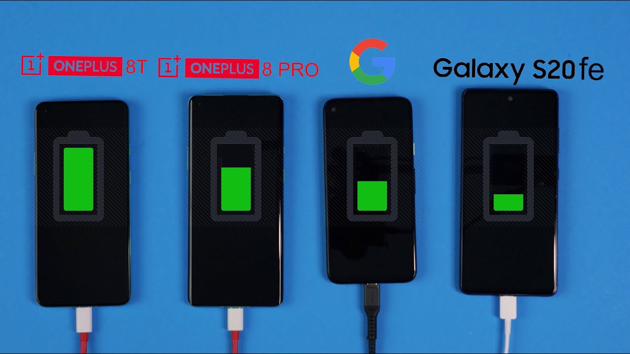OnePlus 8T Charging Test vs OnePlus 8 Pro vs Pixel 4a vs S20 FE!