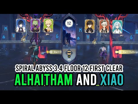 C0 Alhaitham Quickbloom and C1 Xiao Hypercarry - New Spiral Abyss 3.4 Floor 12 | Genshin Impact