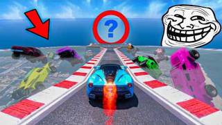 MEGA RAMPA TROLL CON COCHES ALEATORIOS! ME CAIGO!! - GTA 5 ONLINE