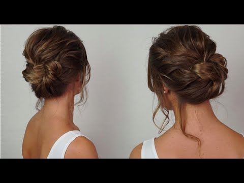 Quick gorgeous low bun with braids, Great...