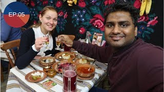 Indian Trying Russian Food with Beautiful Girl  Mu