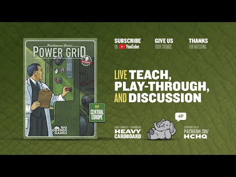 Power Grid - Central Europe Map - 4p Teaching, Play-through, & Round table by Heavy Cardboard