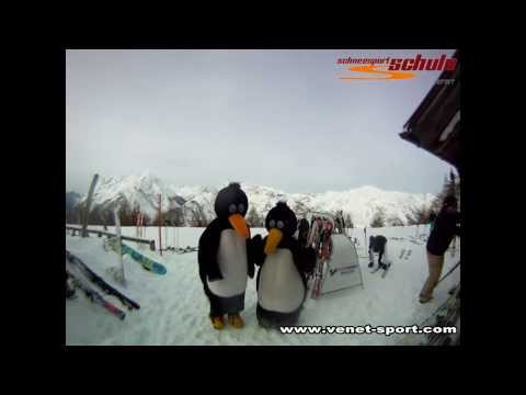 Skischule mit BOBO dem Pinguin am Venet in Tirol 1213