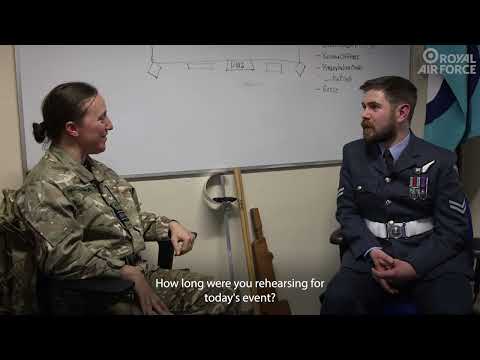 Padre Rebekah meets RAF Brize Norton's Drill & Ceremonial instructor