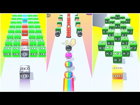 Jelly Run 2048 ULTIMATE Gameplay | 3 Shape Play Showdown! | 32B vs 128Q vs 512k Race