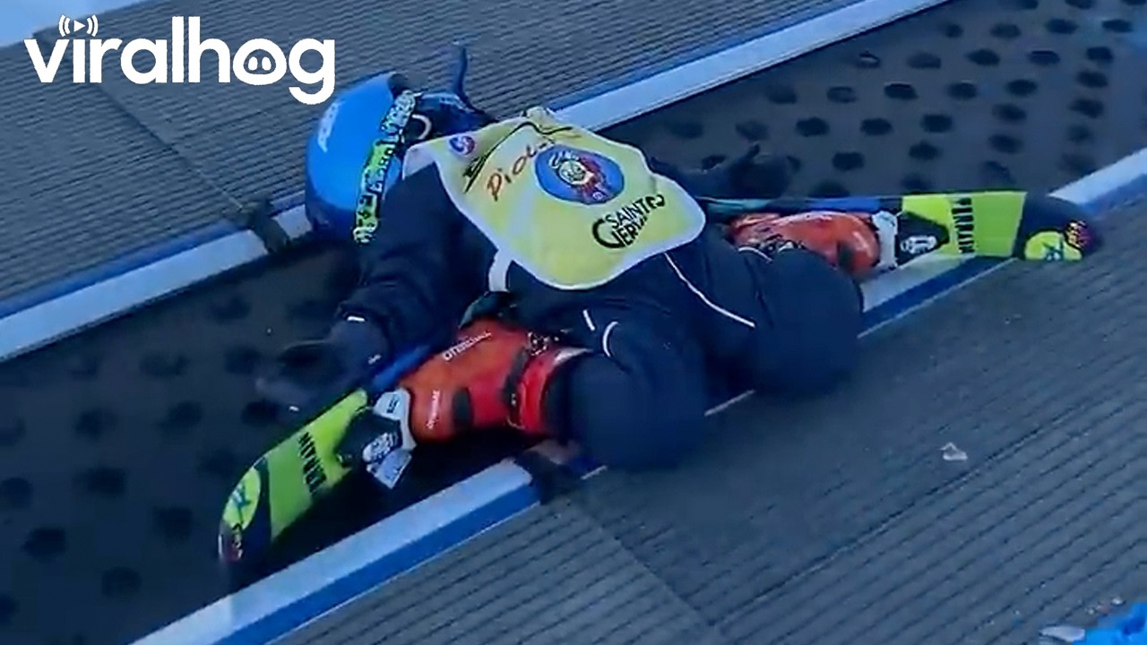 Boy Pretends To Sleep On Ski Carpet || ViralHog