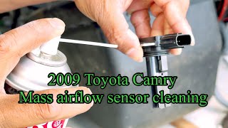Mass airflow sensor cleaning in 2009 Toyota Camry 2.4 automatic
