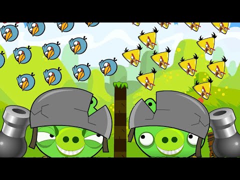 Angry Birds Collection Hacked - OVERDRIVE SHOOTING BIRDS AND KICKING STONE TO GIANT BOSS PIGGIES!