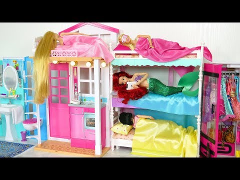 Princess Barbie House Morning Routine New Dress up باربي بيت الدمية Casa de boneca Barbie