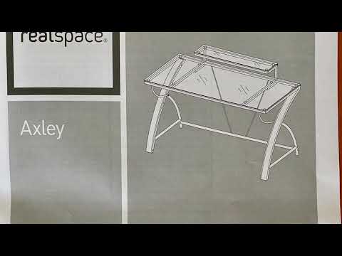 Realspace® Axley 55W Glass Computer Desk Cherry/Silver 