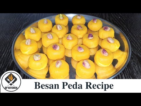Homemade Besan Peda Recipe | Besan Coconut Peda Recipe | Instant Sweet Recipe | GP KITCHEN