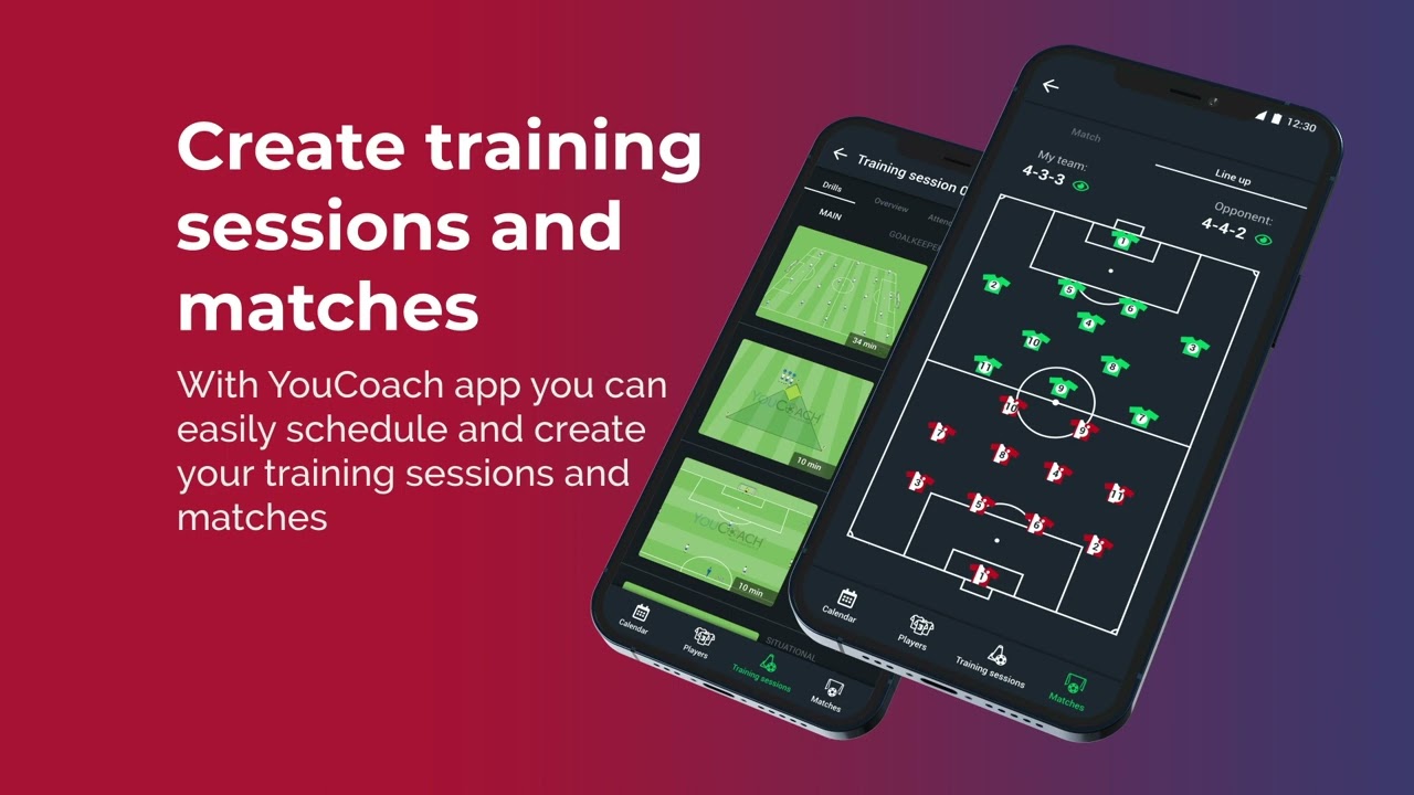 Create and Plan practices and matches with YouCoach app - create soccer drills - draw soccer drills