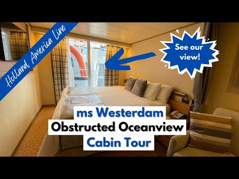 Westerdam Obstructed Oceanview Cabin Tour (cabin 4119)