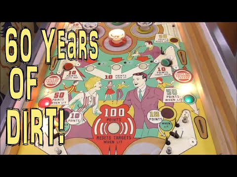 Cleaning And Waxing a 1963 Gottlieb SWING ALONG Pinball Machine - Beautiful Old Game