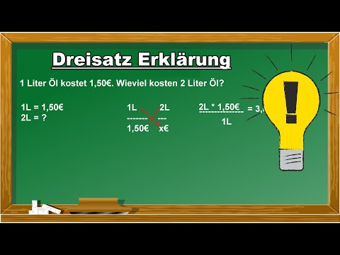 Dreisatz einfach & schnell erklärt – 3 Satz einfache Erklärung für Schüler /  Youtube Erklärvideo