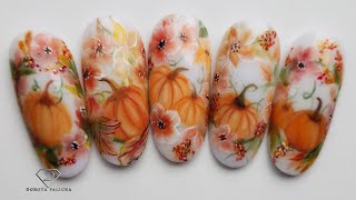 Thanksgiving nail art tutorial for you. Pumpkins nail art made easy 