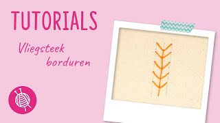 vliegsteek borduren fly stitch