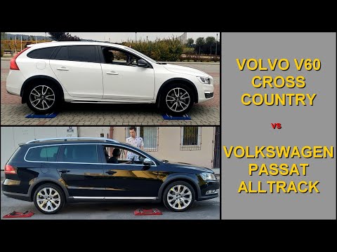 SLIP TEST - Volvo V60 Cross Country AWD & Volkswagen Passat Alltrack 4Motion  @4x4.tests.on.rollers