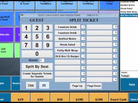 BPA Restaurant Professional POS Demo - Check Splitting