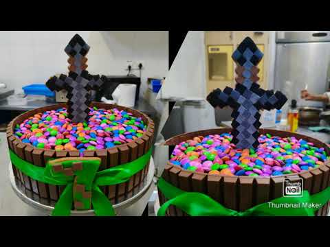 chocolate cake With KitKat and Gems