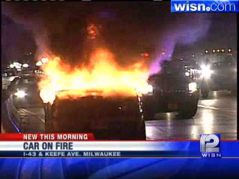12 News Camera Captures Flames Shooting From Car On I-43