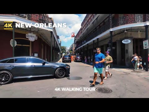 [4k] New Orleans Walk : Decatur - Canal Street - The French Quarter