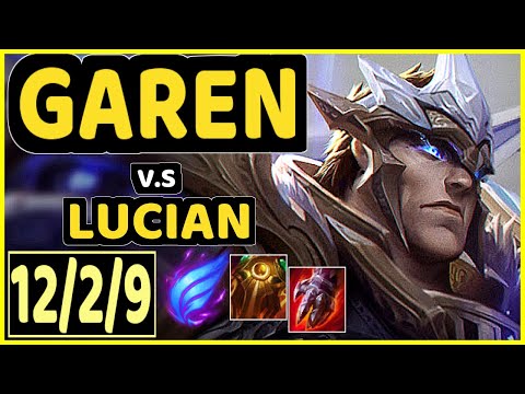 GAREN vs LUCIAN - 12/2/9 KDA MID GAMEPLAY - NA Ranked GRANDMASTER