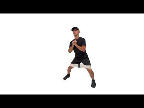Lateral Step out with Band Squat