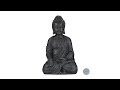 Statue bouddha assis 40 cm Gris