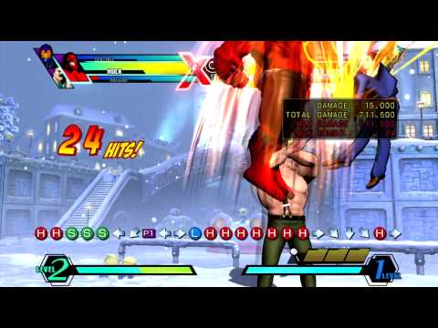 [UMVC3] Team KBR meterless concept combo vs. weird sized chars (1M damage)