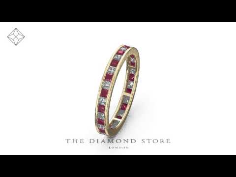 HG31 - Eternity Ring Lauren Diamonds and Ruby 1.10CT in 18K Gold