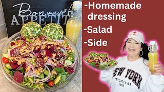*EASY HOMEMADE DRESSING, SALAD AND A SIDE* #healthy #homemade #food #cooking