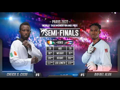 220 SF M +80kg CIV CISSE Cheick sallah CUB ALBA Rafael  | Paris 2022 World Taekwondo Grand-Prix