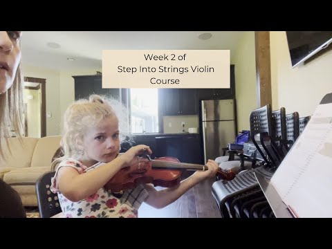 STEP INTO STRINGS Week 2 Reveal - Watch what she learned after 2 weeks of playing! #beginnerviolin