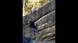 Video thumbnail of Stone Face Left, V5. Black Mountain