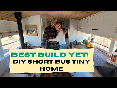 Couple's Stunning DIY Short Bus Conversion - Full Time Life on The Road.