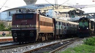 preview picture of video 'Kochuveli Express overtakes Nagercoil express and picks up speed at BYPL.'