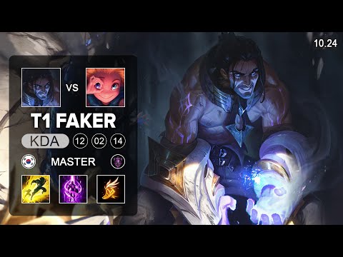 T1 Faker Sylas Mid vs Zoe - KR Master Patch 10.24