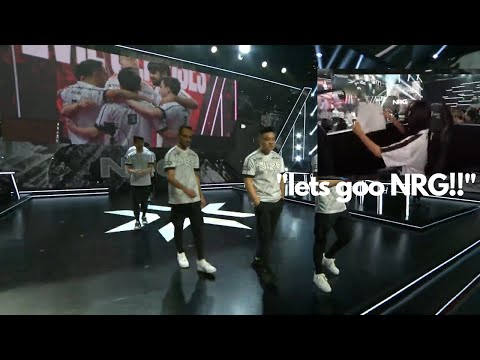 Katiewon getting hype to NRG walkout in playoffs from the arena