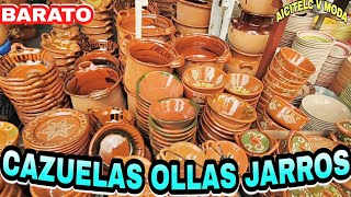 🍲PLATOS CAZUELAS JARROS DE BARRO 🥄CUCHARAS 5×$10.- 🍽️LA MERCED CDMX.✋