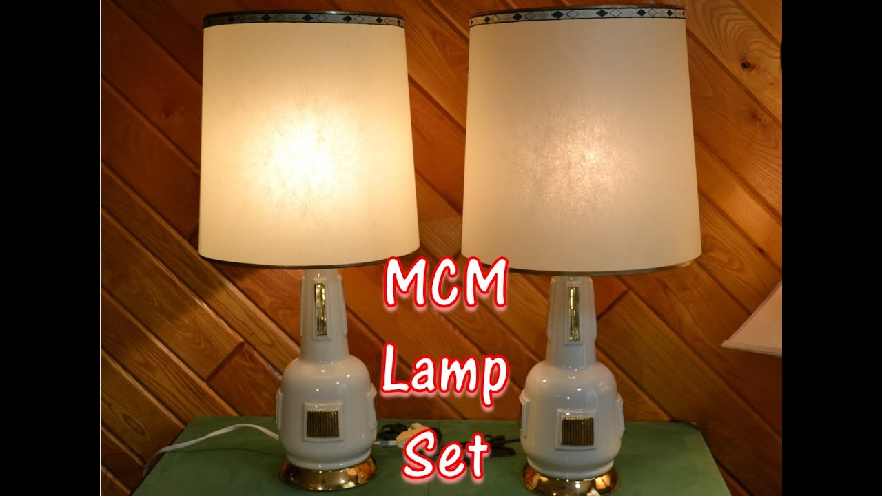 Mid Century Modern Brutalist Space Age Mod Lamp Set