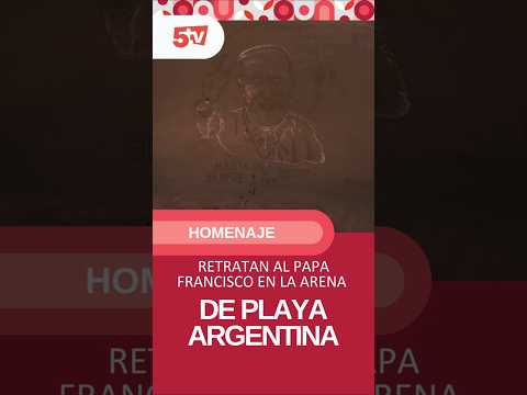 🙏🕯 Retrataron al #PapaFrancisco en la arena de una playa de Río Negro #Retrato #Francisco