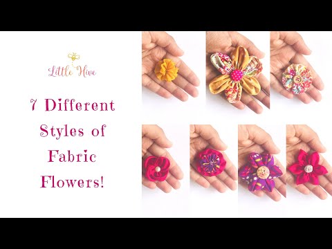 7 Fabulous Fabric Flowers /  How to Make Flowers from Waste Fabric / DIY Fabric Flower No Glue