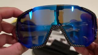 Unboxing Queshark Cycling Glasses TR90 Unbreakable Frame Polarized Sports Sunglasses