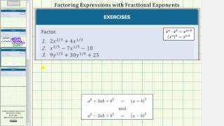 Factor Expressions with Fractional Exponents